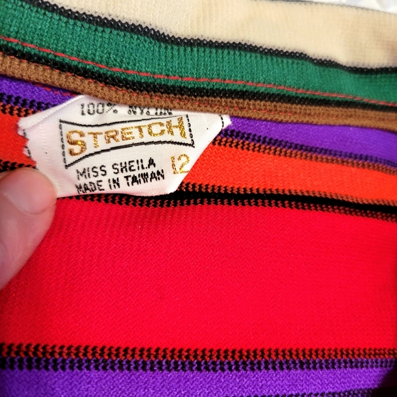 VINTAGE 60's MULTICOLOUR STRIPED TOP - Picture 8 of 8